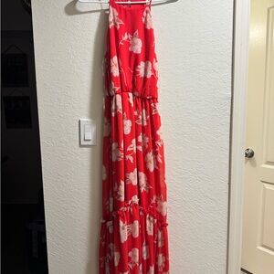 Red Floral Maxi Dress